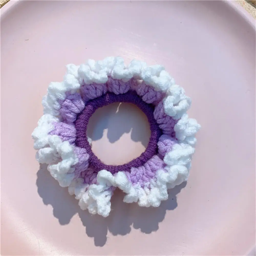 

Women Girls Cute Colorful Bow Laciness Knitting Scrunchie Rubber Bands Sweet Headband Hair Band Fashion Hair Accessories