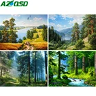 AZQSD полноразмерная алмазная живопись, деревья, лес, наборы для вышивки крестиком, алмазная вышивка, пейзаж, мозаика, домашний декор