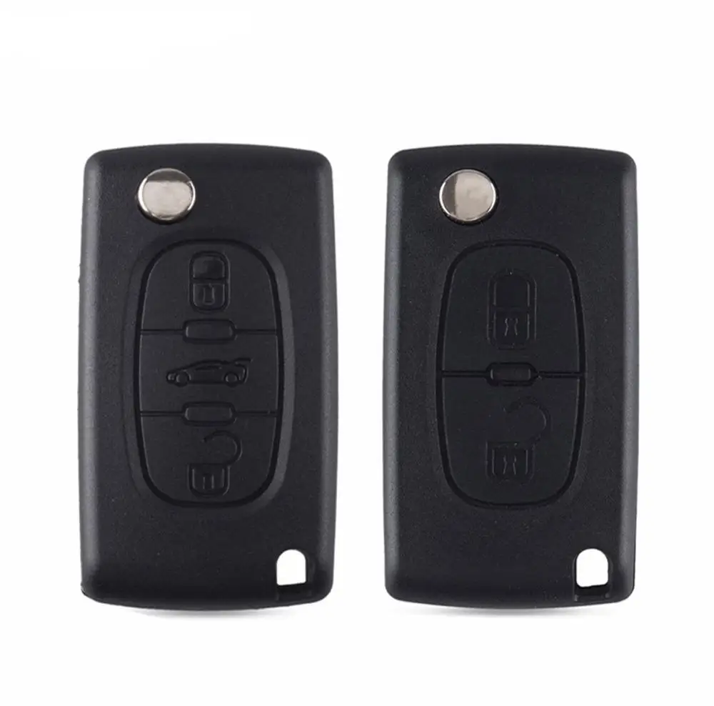 2/3 кнопки Замена ключа автомобиля оболочки PEUGEOT 206 307 308 207 407 408 с лезвием HU83|Ключ от