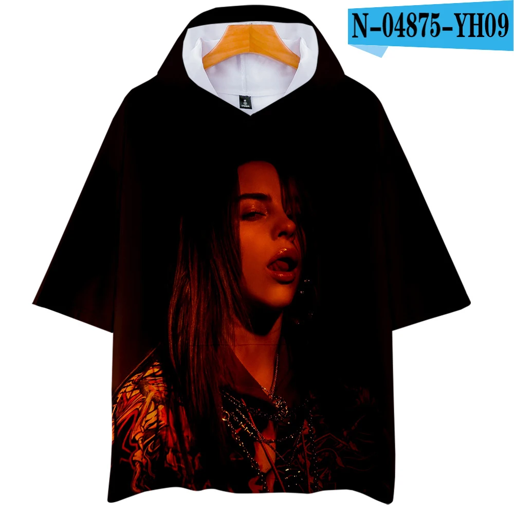 Лаванда Billie Eilish 3D толстовки Новинка короткий рукав мода лето/весна футболка классная и дышащая футболка с коротким рукавом - Цвет: Лаванда
