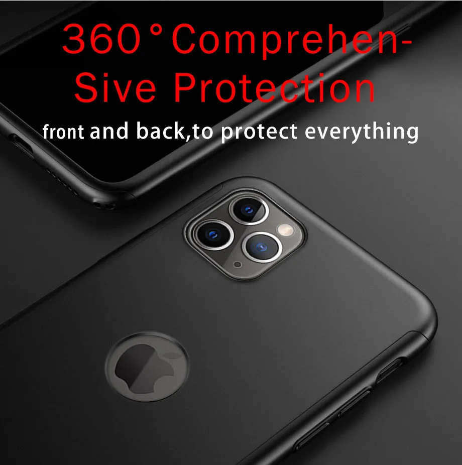 Роскошный 360 изогнутый полный Чехол для iPhone 11 Pro Max, защитный чехол для iPhone XR XS Max X 11 6 6 S 7 8 Plus, противоударный чехол, стекло