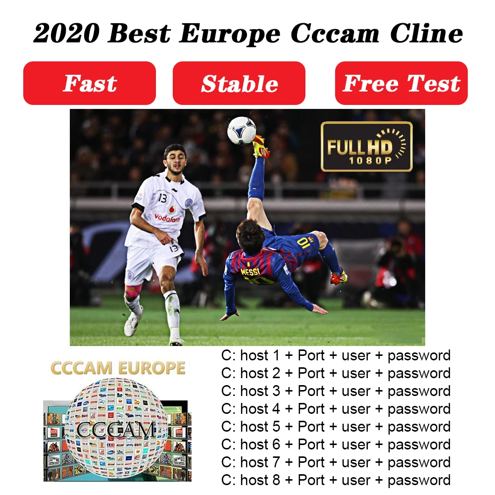 

2021 Europe CAM 3/4/5/6/7/8 Lines Satellite DVB-S2 for GTmedia V8 Nova v8 Honor V7S v8x V9 Freesat Oscam Server test 48h