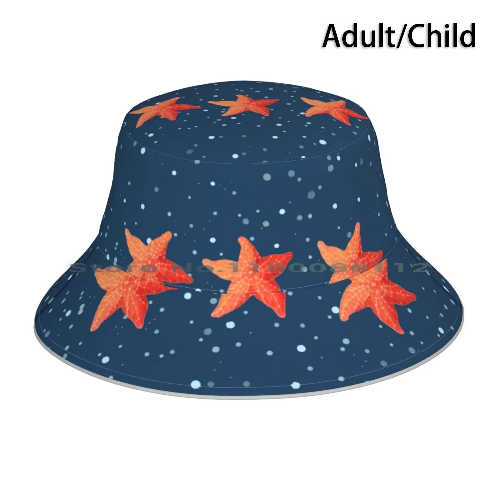 

Панама с морскими звездами, шляпа от солнца, Vicky Velkan, со звездами, морскими звездами, красной водой, морскими и морскими животными