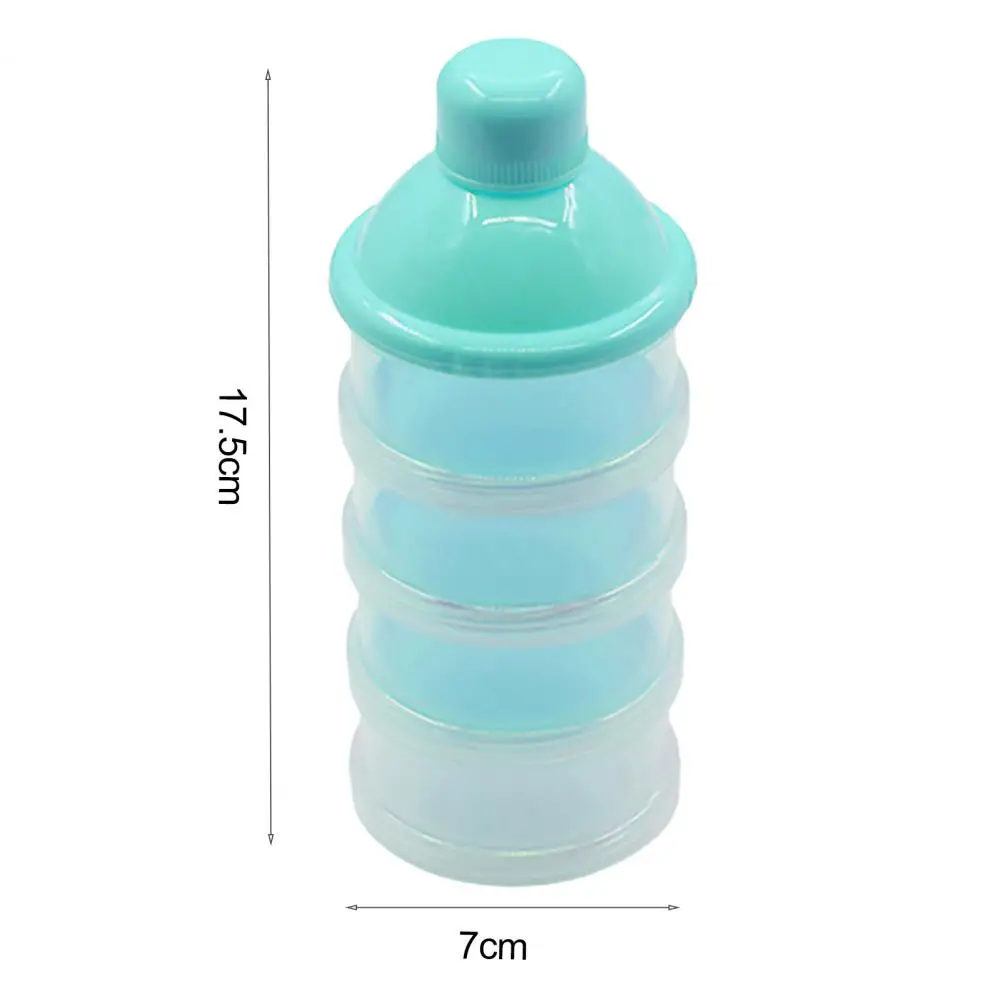 Dispensador de leche en polvo de 4 capas para ni&ntilde;os, contenedor de almacenamiento de botellas para viaje, alimentaci&oacute;n de beb&eacute; de grado alimenticio PP, port&aacute;til, alimentaci&oacute;n de beb&eacute; reci&eacute;n nacido-4