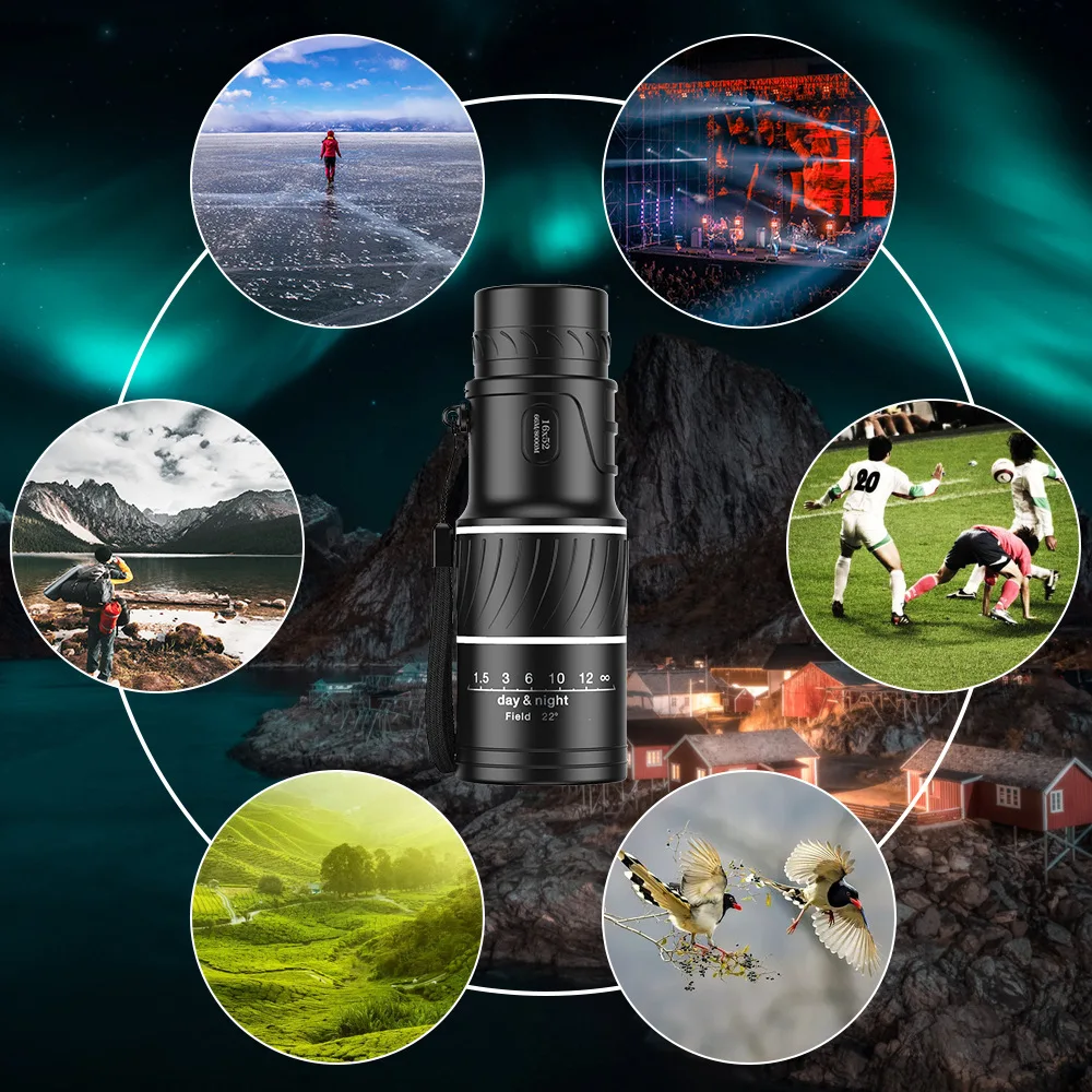 

APEXEL HD 16X52 Monocular Telescope High Over Dual Focus With Night Vision Waterproof Telescope for Outdoor Sports Watching New