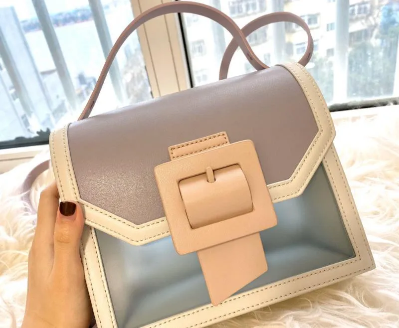 2020 Прозрачные сумки на плечо из ПВХ для женщин конфетные цвета женские желе