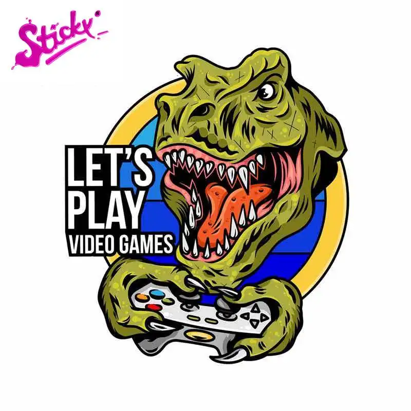 

STICKY Rex Angry Dinosaur Gamer Which Play Game Motorcycle Anime Car Sticker Decal Decor Motorcycle Off-road Laptop Trunk PVC