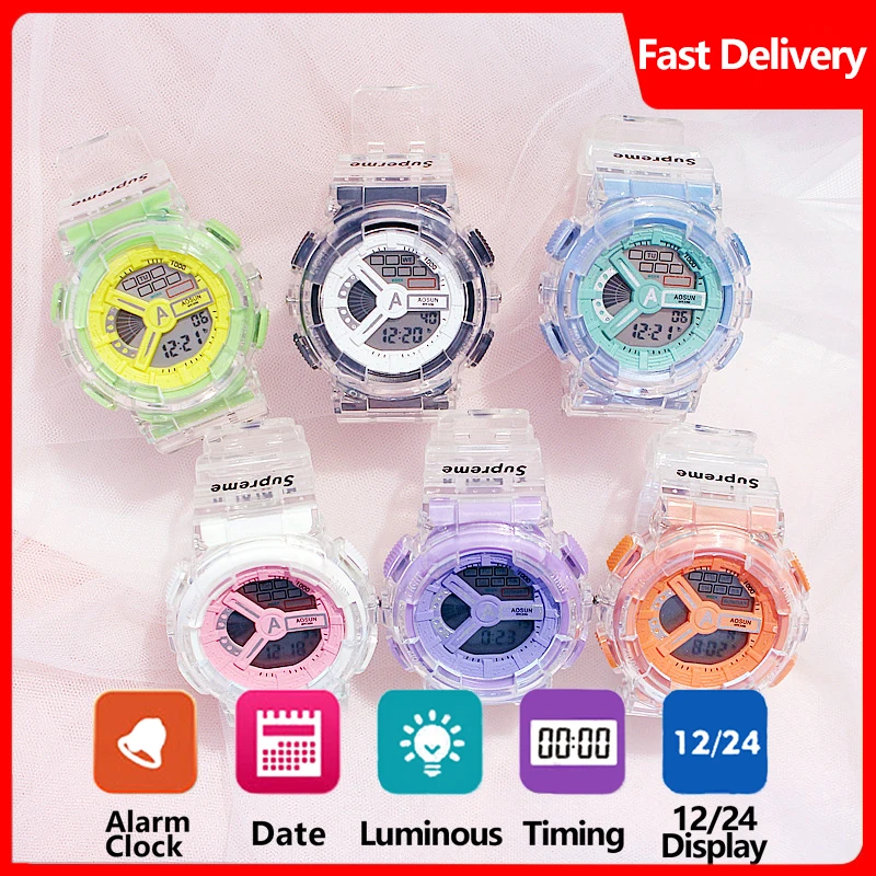 Женские цифровые часы электронные наручные для занятий спортом на открытом