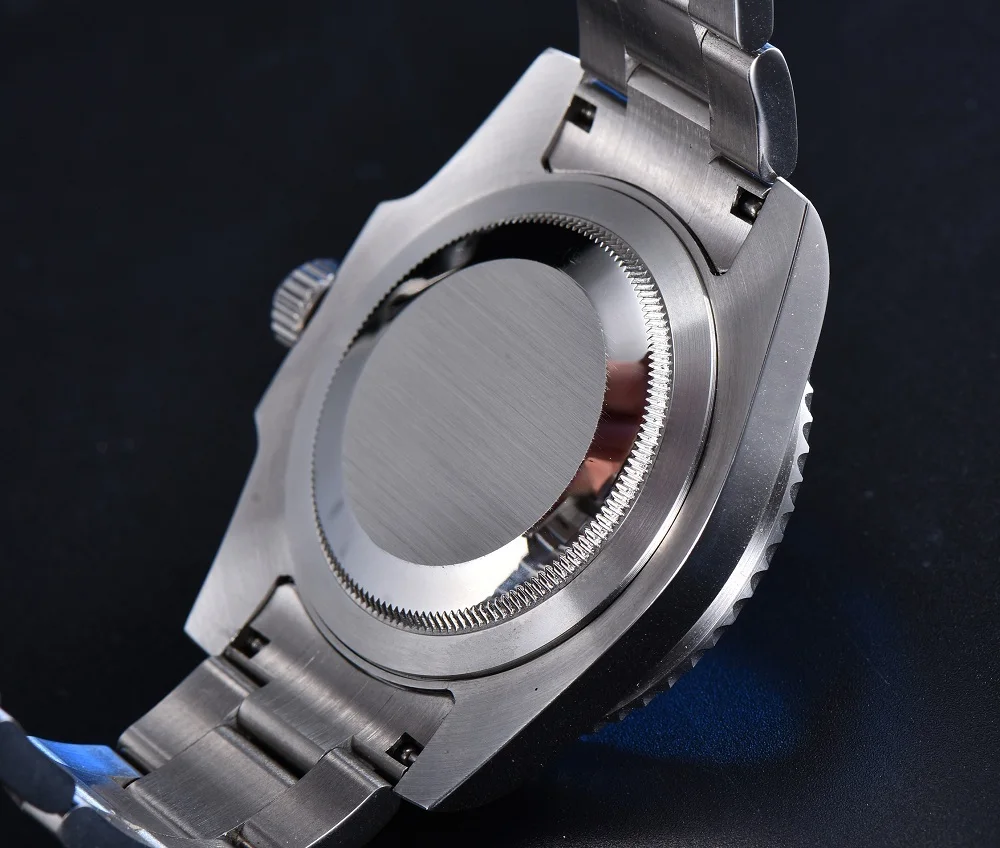 

Pearl 3804 Movement GMT Watch Automatic Winding Blue Aseptic Dial Ceramic Ring Rotating Stainless Steel Strap 11