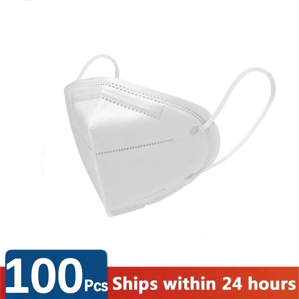 100 шт Пылезащитная маска 95% фильтрация трехслойная Нетканая одноразовые нос рот