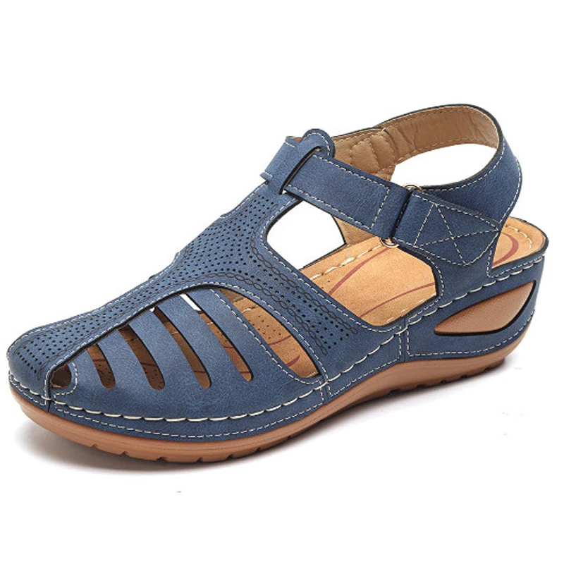 Босоножки женские кожаные на платформе в стиле ретро Размеры 35-43 | Обувь