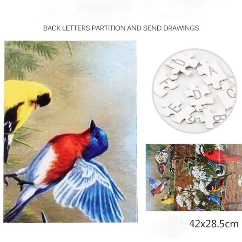 

JINLETONG Jigsaw Puzzles for Adults 1000 Piece Songbird Hummingbird Flower Family Puzzles 3D Puzzle Adults Kids Educational Toys