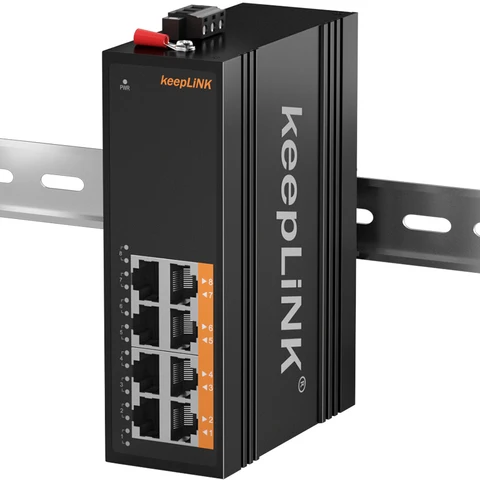 Промышленный 8-портовый сетевой коммутатор Ethernet, 100/1000 Мбит/с, IP40, из алюминия - изображение