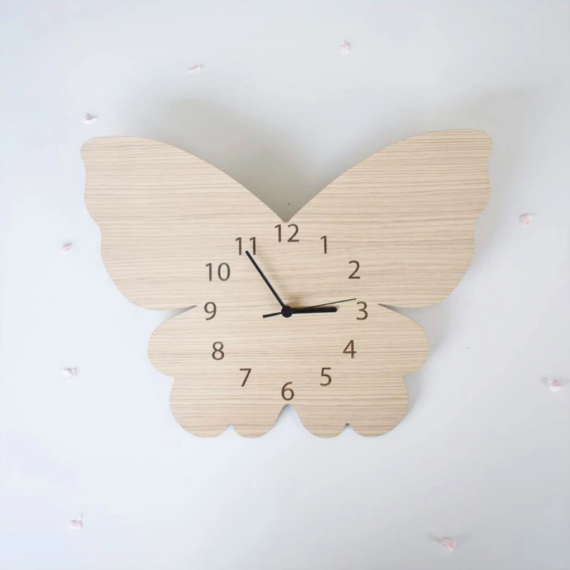 Детские часы в скандинавском стиле с изображением летучей мыши настенные