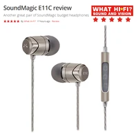 soundmagic e11c earphones wired noise isolating in ear earbuds powerful bass hifi stereo sport earphones with microphone