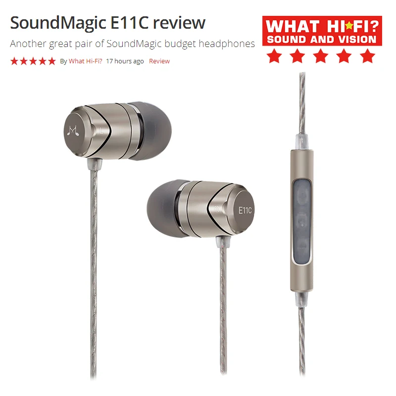 Проводные шумоизоляционные наушники вкладыши SoundMAGIC E11C мощные басовые Hi Fi стерео