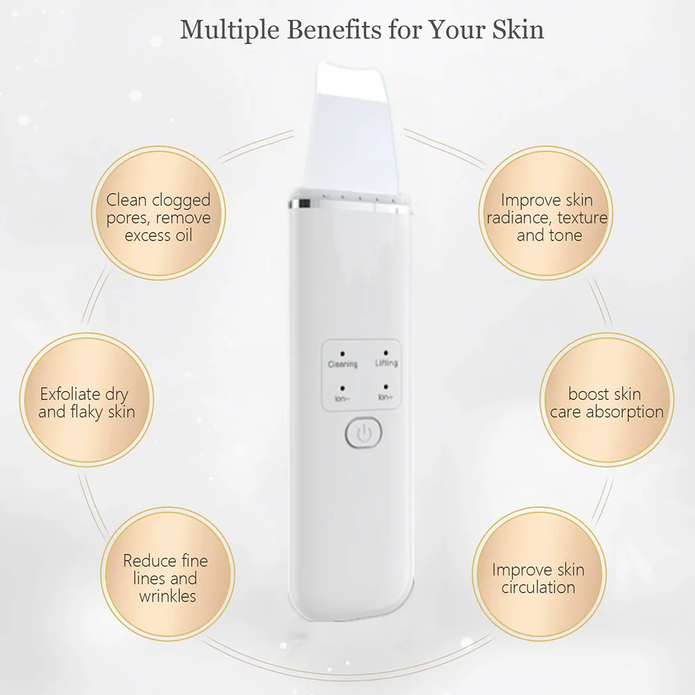 Ультразвуковой скруббер для удаления черных точек лица очищающее средство