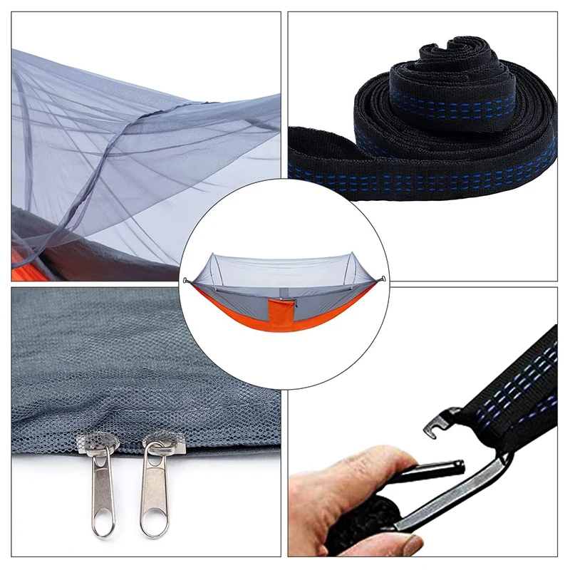 

1-2 Portable Person Camping Outdoor Hammock with Mosquito Net Swing Sleeping Lightweight Travel Bed for Hiking