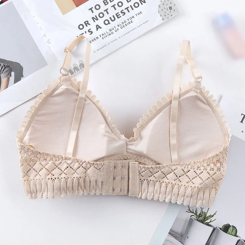 Кружевное украшение без стальных колец бюстгальтер с запахом на спине топ-труба