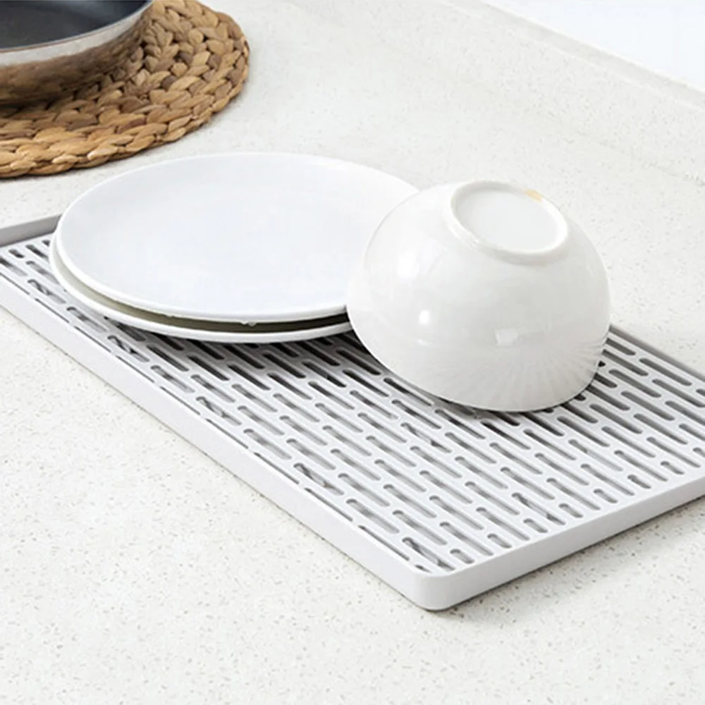 Горячее предложение силиконовый квадратный коврик для сушки посуды премиум