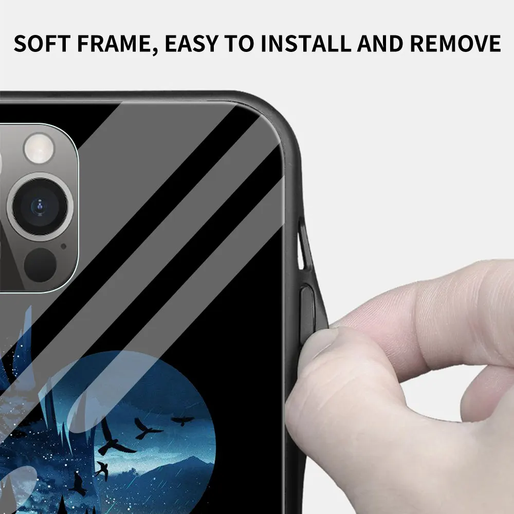 

Phone Case For iPhone 11 Pro XR X XS Shell For iPhone 12 Pro Max 7 8 Plus SE 2020 Glass Back Cover Harries Anime Potter