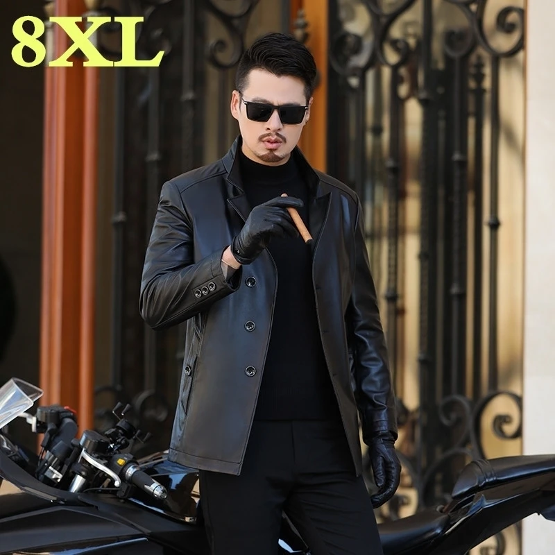 Новый размера плюс 8XL 7XL 6XL высокого качества куртка для мужчин овечья шкура