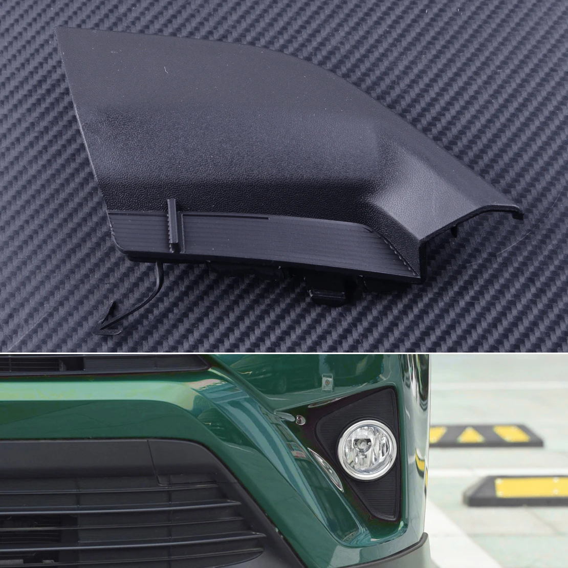 DWCX прочная Черная Пластиковая передняя и Левая крышка бампера для Toyota RAV4 EU 2016 2017