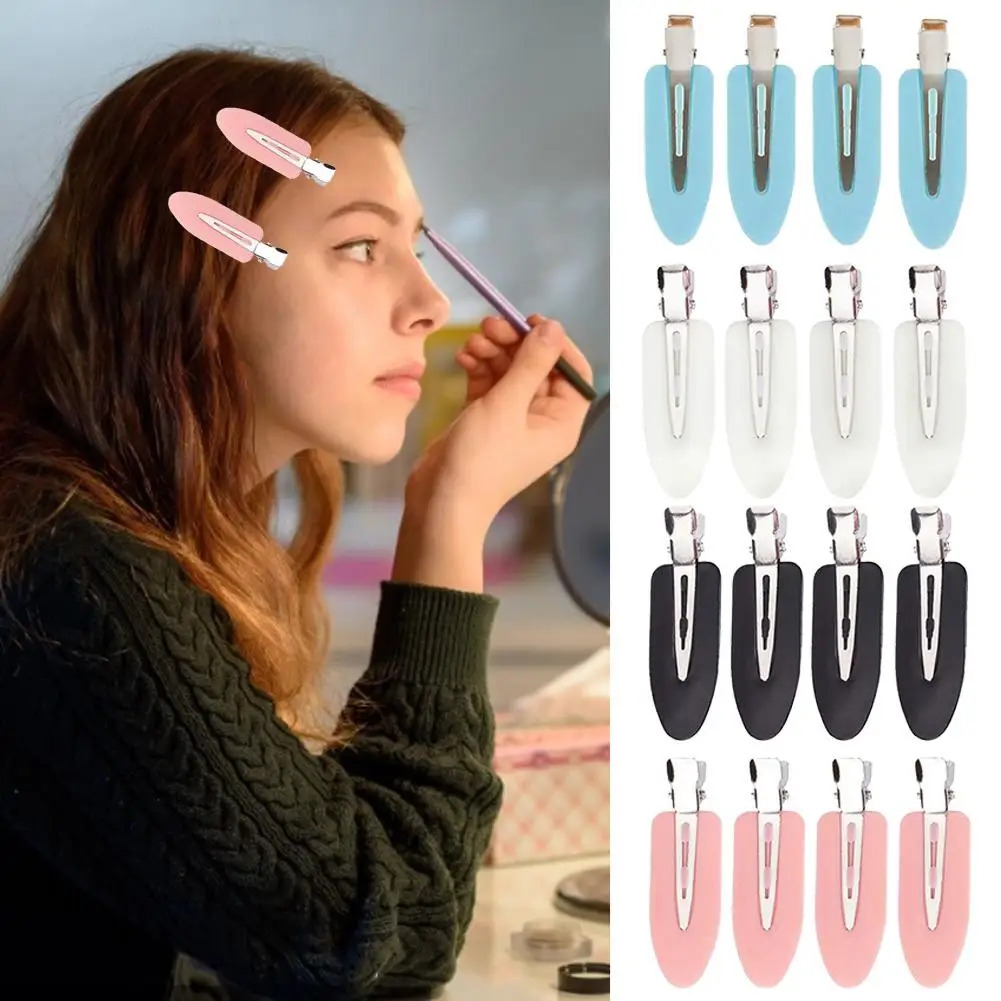 

4Pcs Fashion Seamless No Bend Hair Clips No Crease No Mark Pin Curl Hair Clip Mixed Color For Makeup Hair Styling Bang Clips