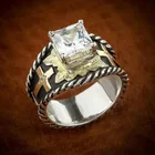 NPKDS женские кольца, белый циркон, классический крест, свадебная мода, ювелирные изделия из нержавеющей стали, подарочное кольцо для вечеринки