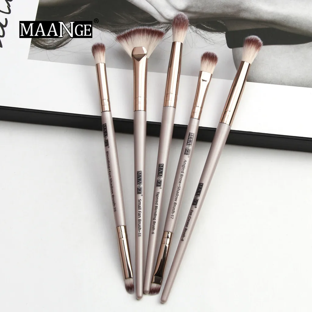 MAANGE Pro 5/12 шт./партия кисти для макияжа Набор теней для глаз растушевывание теней подводка для глаз для ресниц и бровей разноцветные кисти Кисть для макияжа BrushG1010