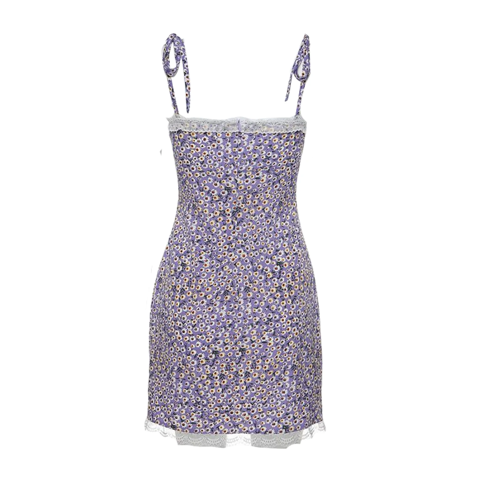 

Womens Sexy Suspender Floral Dress sleeveless Summer Fashion Flounce V-neck Backless Tight Split Short Dresses