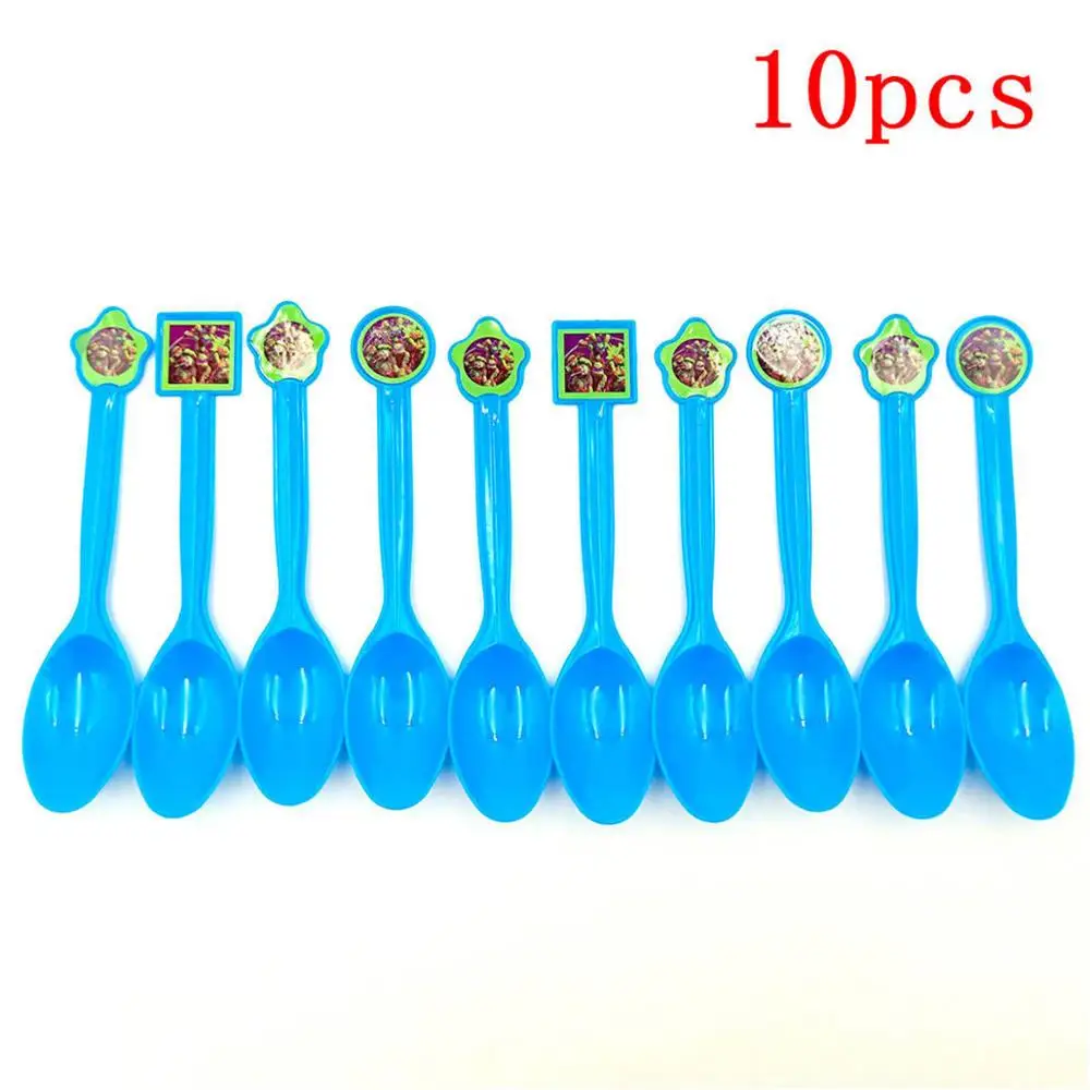 10pc Spoon 20 шт./набор, подростковые вечерние салфетки с изображением черепашек-ниндзя, украшения для мальчиков и принадлежности для дня рождения - Цвет: 10pc Spoon