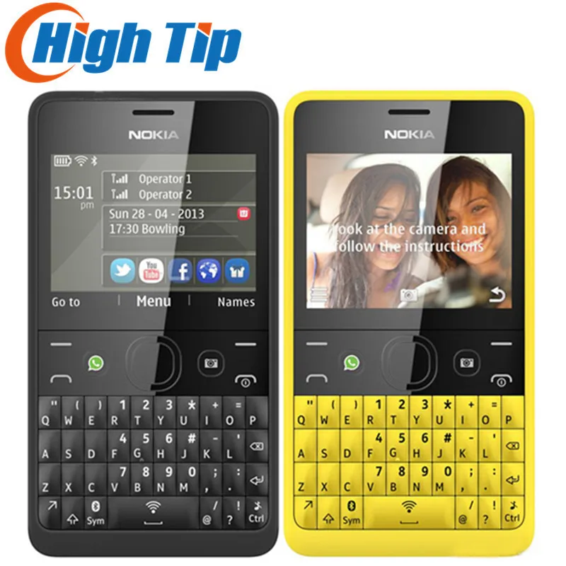 Разблокированный оригинальный Nokia Asha 210 GSM 2 4 'две SIM карты 2MP восстановленная QWERTY