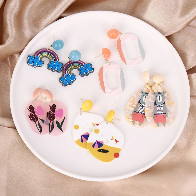 Мужские ювелирные изделия с акриловым клоуна спортивная одежда принтом милые