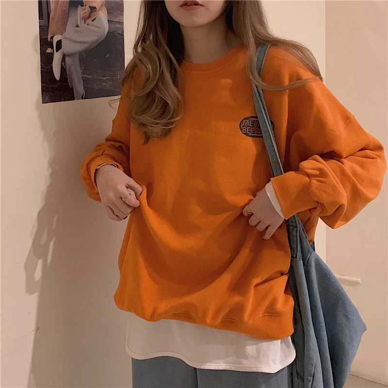 3 размера M-xl с буквенным принтом Повседневный универсальный длинный рукав