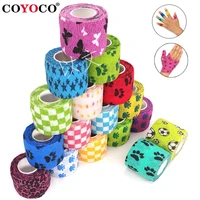 1 pcs printed medical self adhesive elastic bandage 4 5m colorful sports wrap tape for finger joint knee first aid kit pet tape