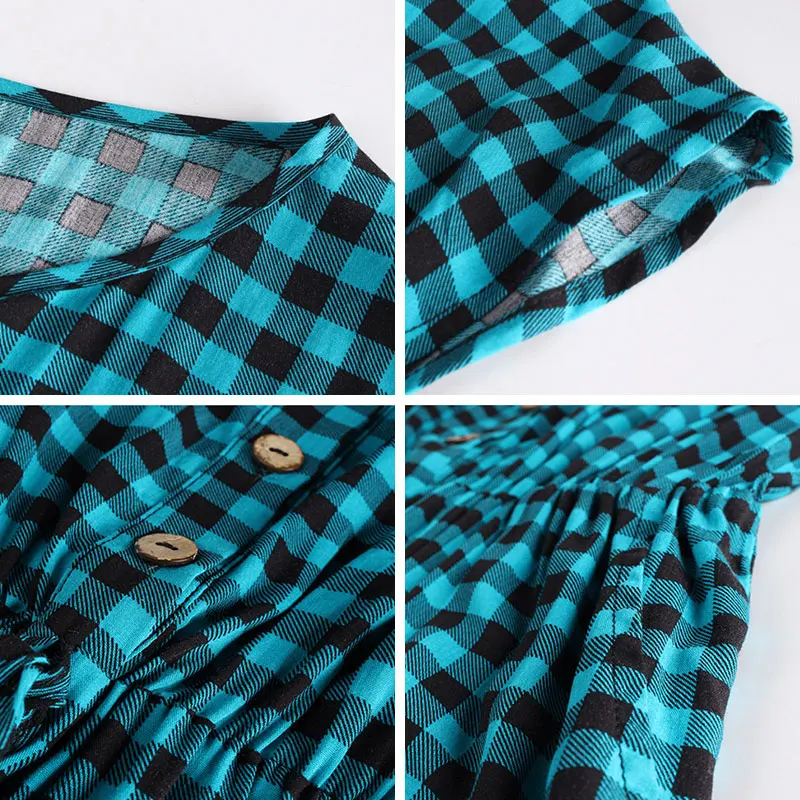 

2021 New Ladies Fashion Lace Up Cotton Button Rompers Summer Women Elegant Plaid Playsuits