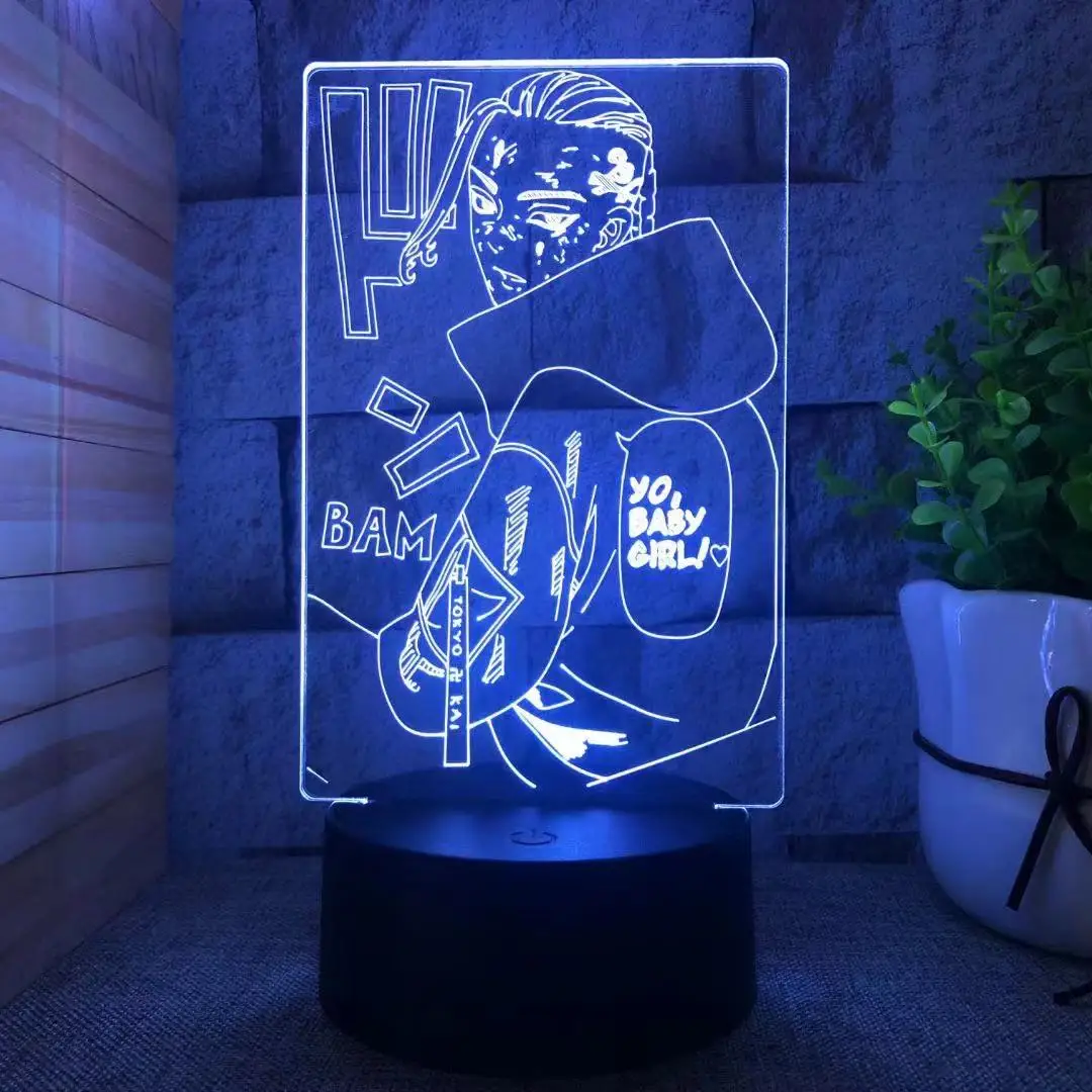 

Anime Tokyo Revengers Ken Ryuguji Draken Figure Night Light Gift For Kids Child Home Decor Led 3d Manga Bedroom Lamp