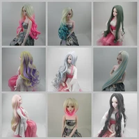 new ombre color high temperature fiber bjd sd bangs long curly wig female doll wig 13 bjd straight doll wig