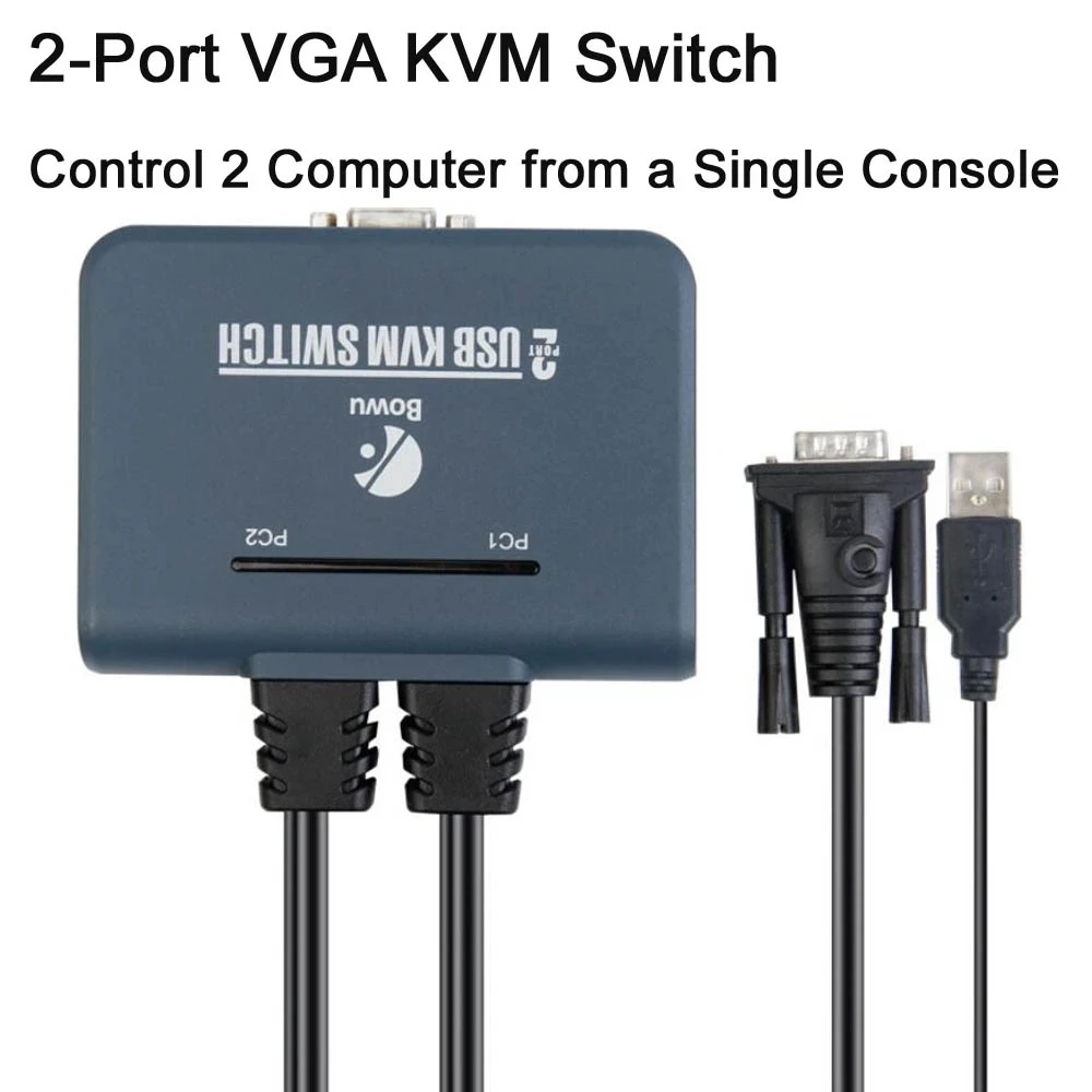 KVM-переключатель с 2 портами VGA USB KVM-выключатель в 1 поддержкой аудио видео