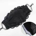 Кружевная Маска с вышивкой, женские двухслойные защитные маски для рта, регулируемая Многоразовая хлопковая Маска для лица, черная Маска