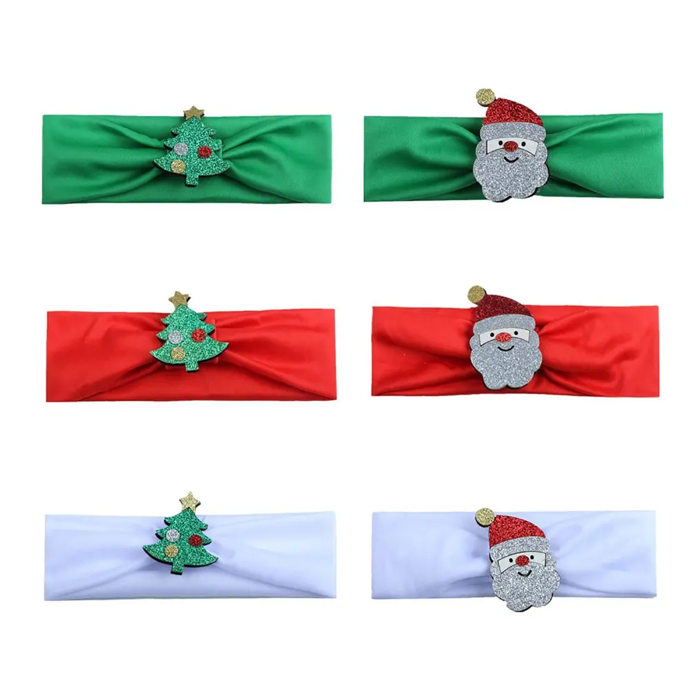 

Children's Christmas Headscarf Newborn Headband Cartoon Stitching Flower Headwear Baby's Photography Props Accessories Kids Hat