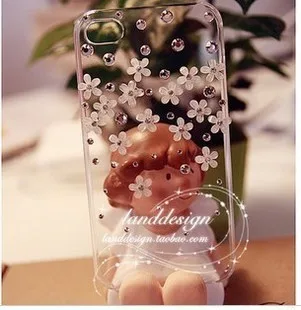 С украшением в виде кристаллов с цветами из стразов чехол для телефона samsung Galaxy J6