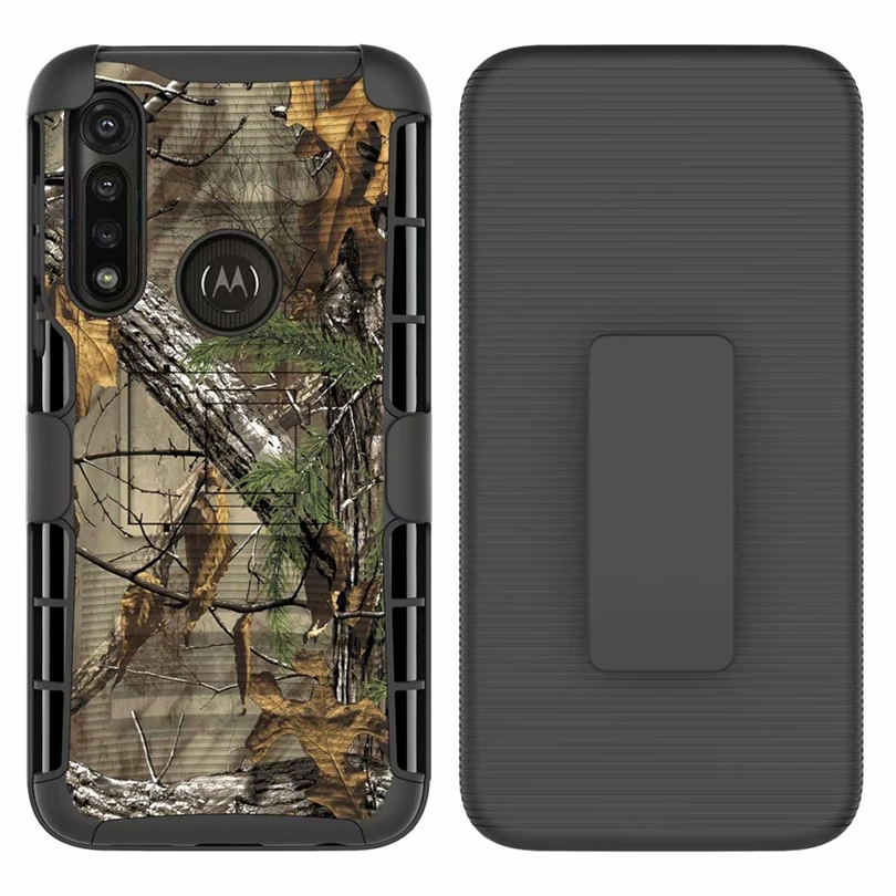 Для Motorola Moto G Power Hybrid Heavy Duty 3 в 1 военный Камуфляжный Жесткий противоударный чехол