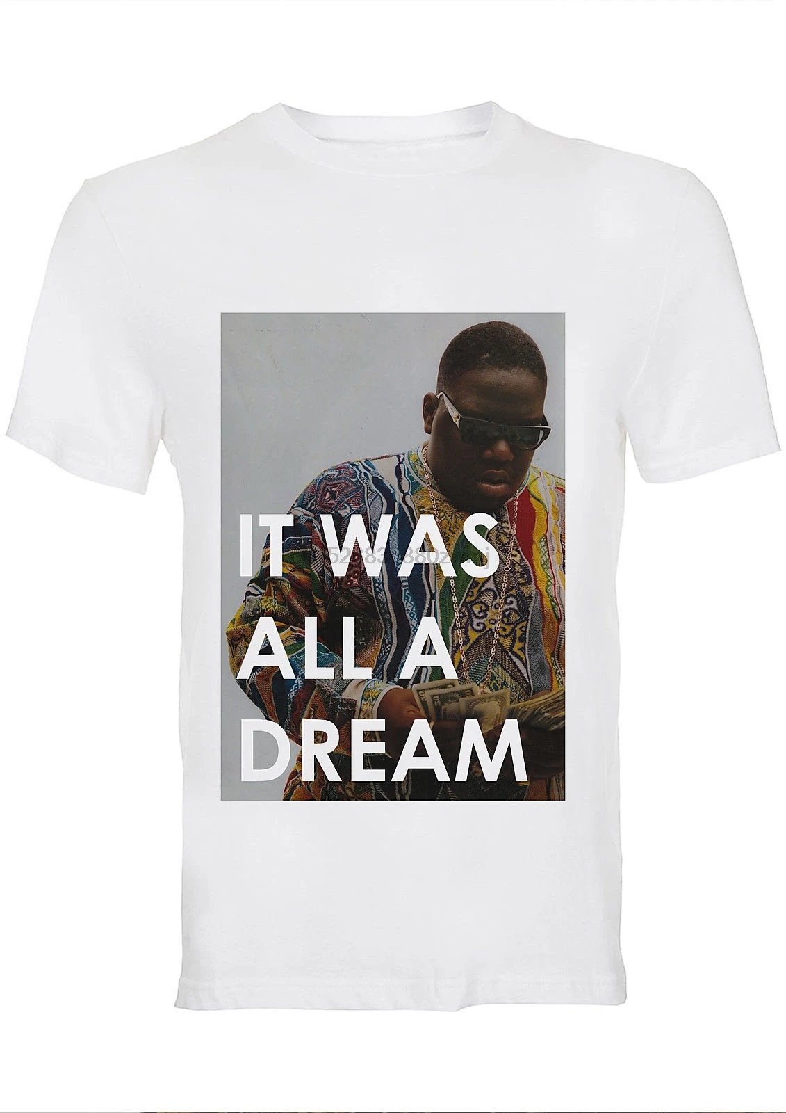 

BIG Notorious Biggie It Was All A Dream Cotton Crew Neck T-Shirt 46_MTSF T Shirt Discount 100 % Cotton T Shirt For Men