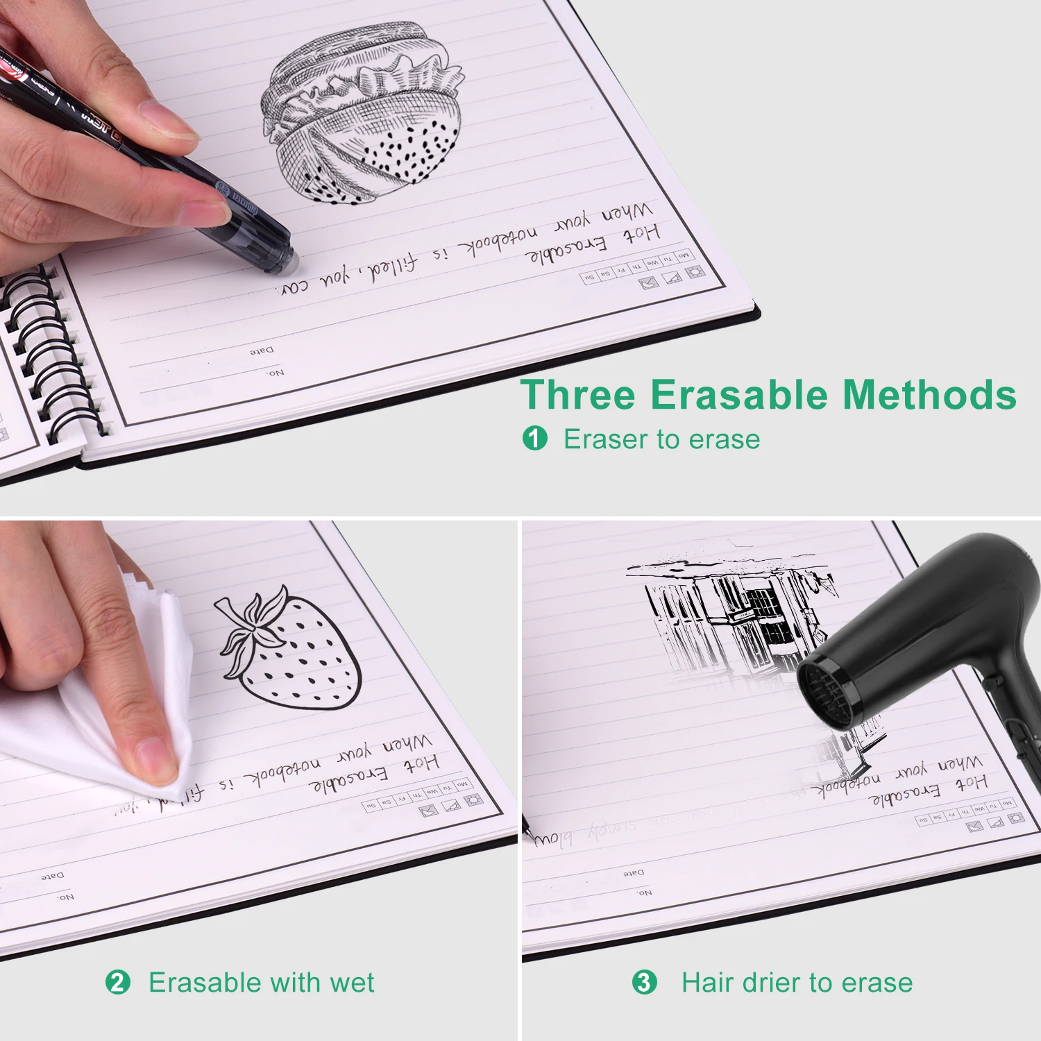 Стираемый многоразовый смарт-блокнот в твердой обложке блокнот для записей