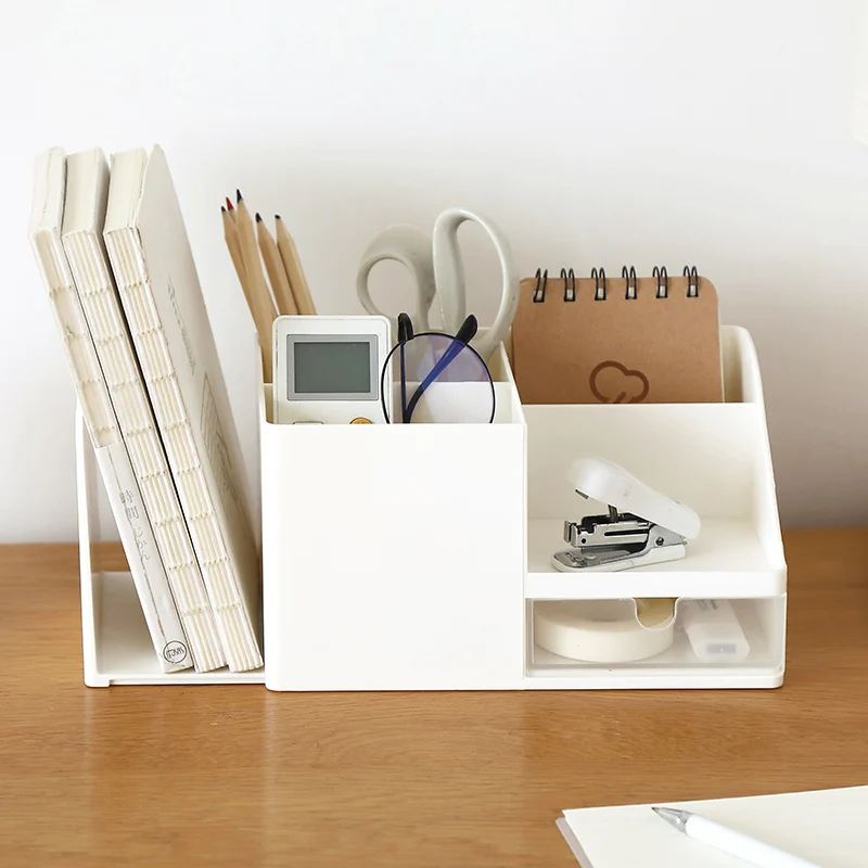

Creative Desk Organizer Storage Holder Desktop Pencil Pen Holders Badge Box Stationery Office School Student Supplies NJ70701