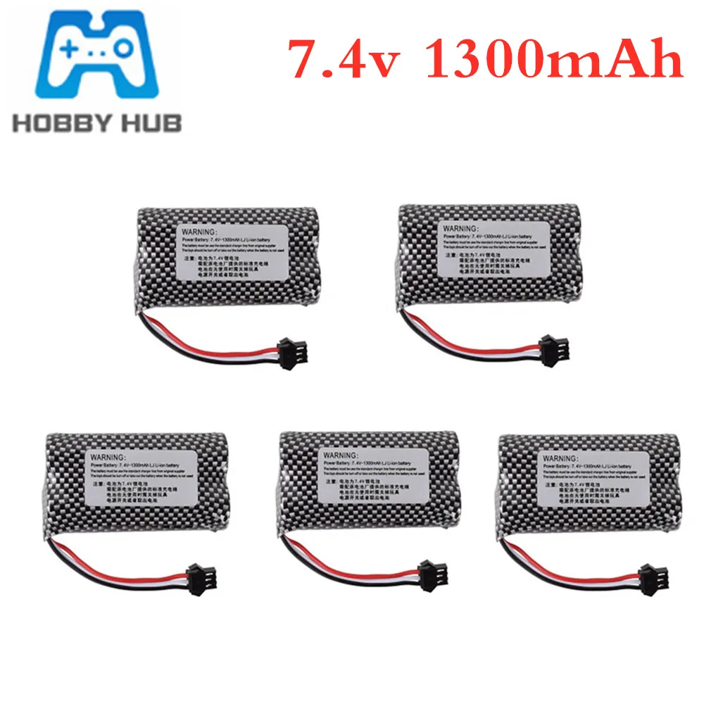 

7.4v 1300mAh Li-ion Battery SM-3P Plug 18650 for Watch Gesture Sensing Twisted RC Stunt Car 2s 7.4V Battery 1-10pcs for RC Car