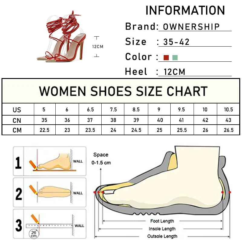 

Women's Sexy High Heels Plus Size Sandals Female Cross-Tied Pointed Toe Summer Red Party Shoes Ladies Fashion Footwear