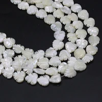 hot selling natural fashion shell white leaf shaped beaded wholesale diy jewelry making necklace bracelet 12mm